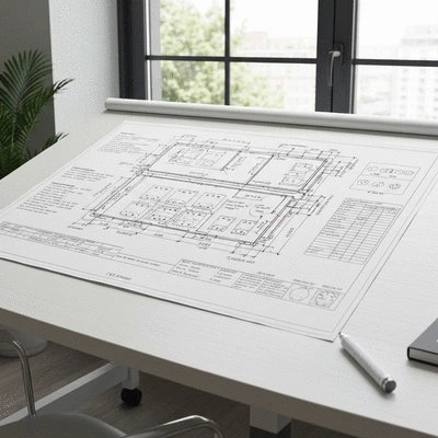 Plan technique d&eacute;taill&eacute; d'une installation CVC avec des notes et des mesures
